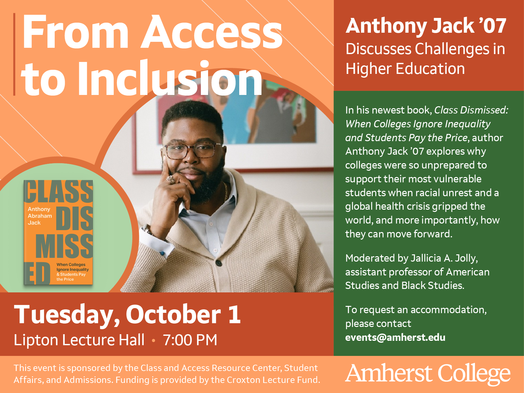 Event Spotlight: Anthony Jack ’07 Discusses Challenges in Higher Education