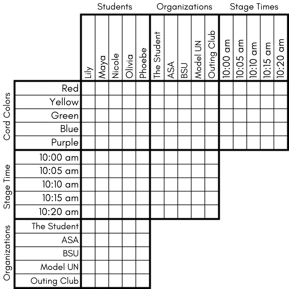 Commencment Logic Grid — Wednesday, May 5, 2026