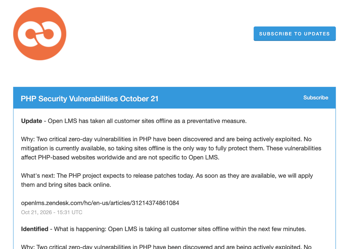 College Shuts Down Online Tools Access, Responds to Global Security Incident
