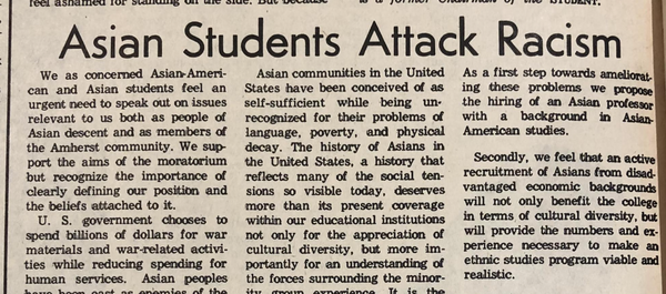 A 50-year Fight for Belonging: The History of A/P/A Studies Advocacy at Amherst