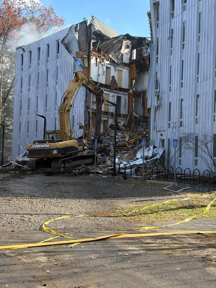 UMass Apartments Demolished After Fire