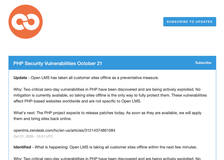 College Shuts Down Online Tools Access, Responds to Global Security Incident